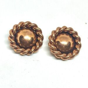 Vintage Gret Barkin Copper Clip-on Earrings